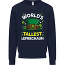 Worlds Tallest Leprechaun St Patricks Day Kids Sweatshirt Jumper Navy Blue