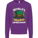 Worlds Tallest Leprechaun St Patricks Day Kids Sweatshirt Jumper Purple