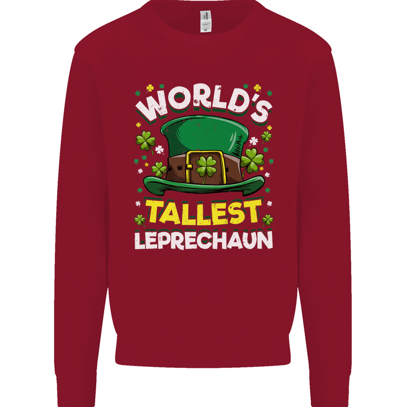 Worlds Tallest Leprechaun St Patricks Day Kids Sweatshirt Jumper Red