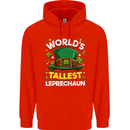 Worlds Tallest Leprechaun St Patricks Day Mens 80% Cotton Hoodie Bright Red