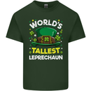 Worlds Tallest Leprechaun St Patricks Day Mens Cotton T-Shirt Tee Top Forest Green