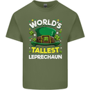 Worlds Tallest Leprechaun St Patricks Day Mens Cotton T-Shirt Tee Top Military Green