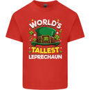 Worlds Tallest Leprechaun St Patricks Day Mens Cotton T-Shirt Tee Top Red