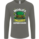 Worlds Tallest Leprechaun St Patricks Day Mens Long Sleeve T-Shirt Charcoal