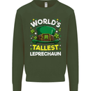 Worlds Tallest Leprechaun St Patricks Day Mens Sweatshirt Jumper Forest Green
