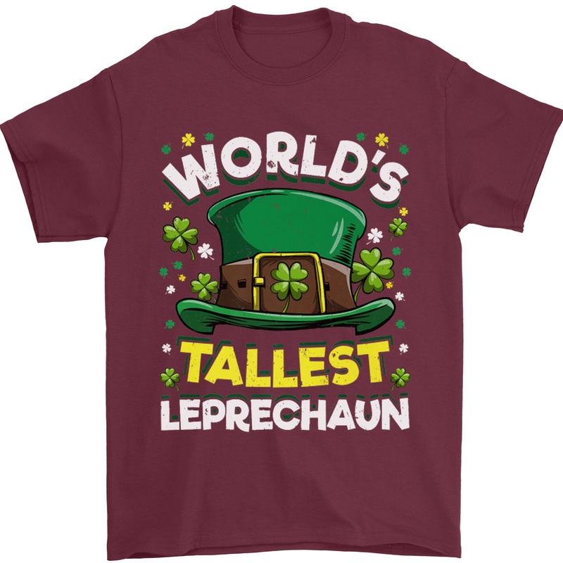 Worlds Tallest Leprechaun St Patricks Day Mens T-Shirt Cotton Gildan Maroon