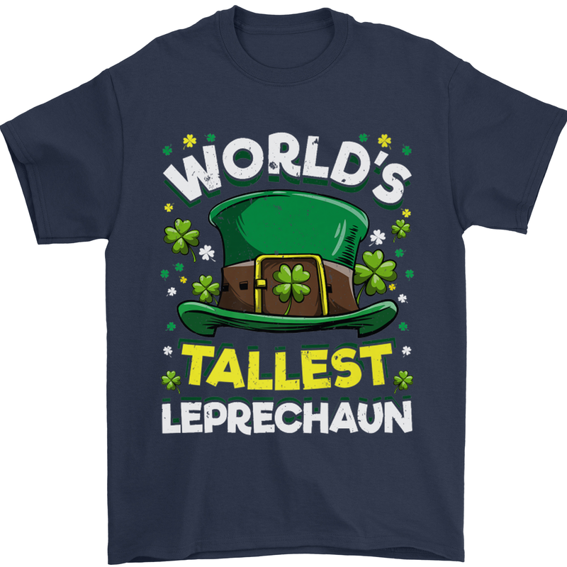 Worlds Tallest Leprechaun St Patricks Day Mens T-Shirt Cotton Gildan Navy Blue