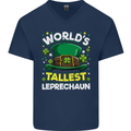 Worlds Tallest Leprechaun St Patricks Day Mens V-Neck Cotton T-Shirt Navy Blue