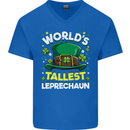 Worlds Tallest Leprechaun St Patricks Day Mens V-Neck Cotton T-Shirt Royal Blue