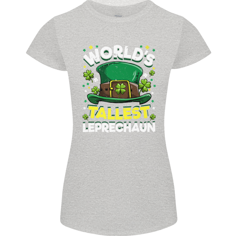 Worlds Tallest Leprechaun St Patricks Day Womens Petite Cut T-Shirt Sports Grey