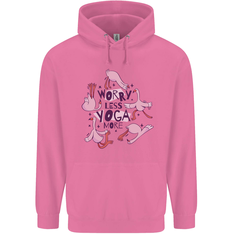 Worry Less Yoga More Childrens Kids Hoodie Azalea