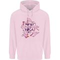 Worry Less Yoga More Childrens Kids Hoodie Light Pink