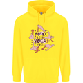 Worry Less Yoga More Childrens Kids Hoodie Yellow