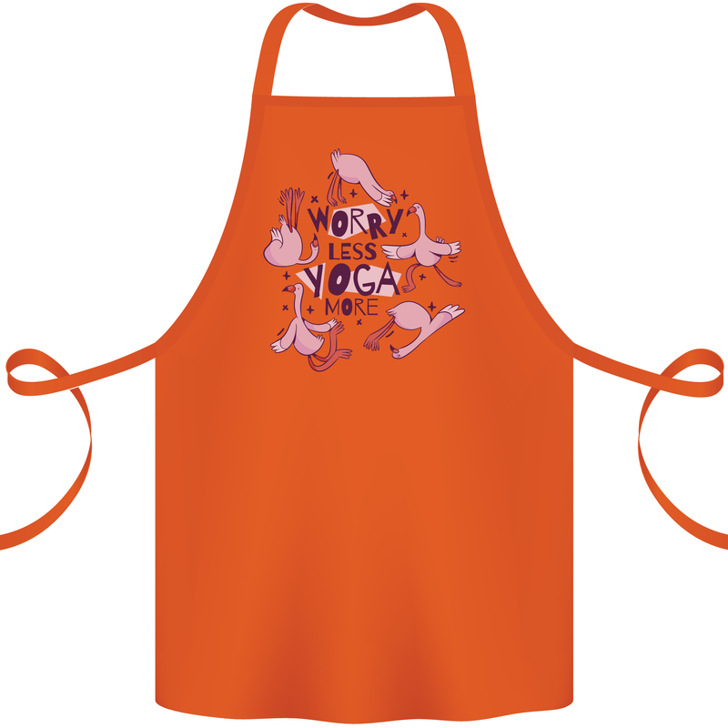 Worry Less Yoga More Cotton Apron 100% Organic Orange