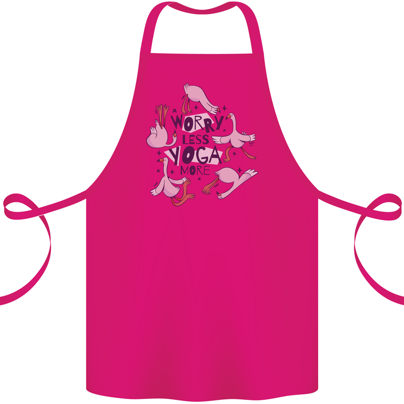 Worry Less Yoga More Cotton Apron 100% Organic Pink