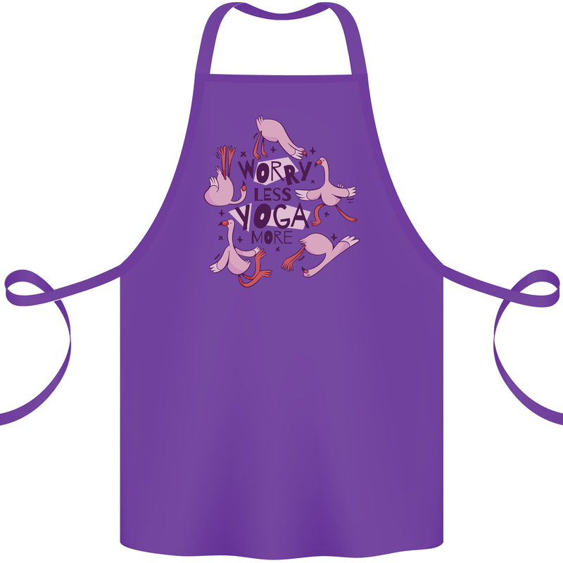 Worry Less Yoga More Cotton Apron 100% Organic Purple