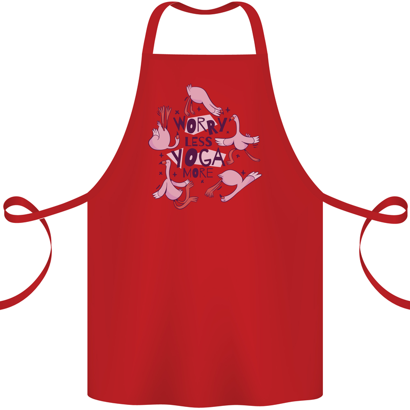 Worry Less Yoga More Cotton Apron 100% Organic Red