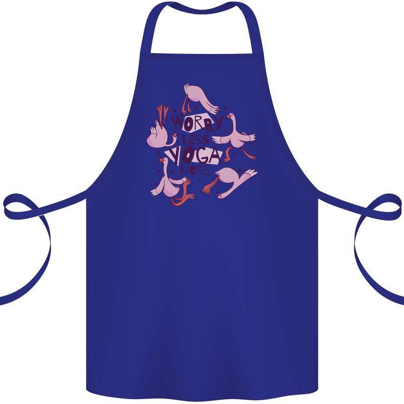 Worry Less Yoga More Cotton Apron 100% Organic Royal Blue