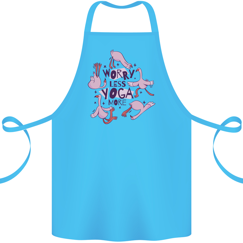 Worry Less Yoga More Cotton Apron 100% Organic Turquoise