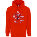 Worry Less Yoga More Mens 80% Cotton Hoodie Bright Red