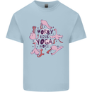 Worry Less Yoga More Mens Cotton T-Shirt Tee Top Light Blue