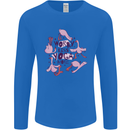 Worry Less Yoga More Mens Long Sleeve T-Shirt Royal Blue