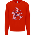 Worry Less Yoga More Mens Sweatshirt Jumper Bright Red