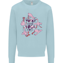 Worry Less Yoga More Mens Sweatshirt Jumper Light Blue