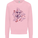Worry Less Yoga More Mens Sweatshirt Jumper Light Pink