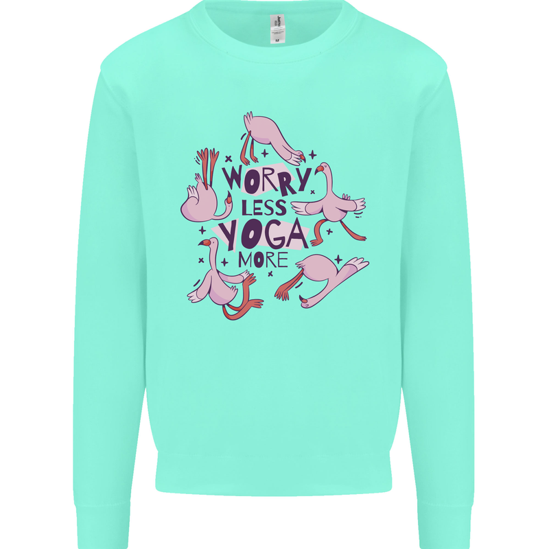 Worry Less Yoga More Mens Sweatshirt Jumper Peppermint