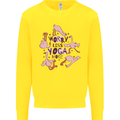 Worry Less Yoga More Mens Sweatshirt Jumper Yellow