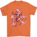 Worry Less Yoga More Mens T-Shirt 100% Cotton Orange