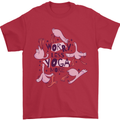 Worry Less Yoga More Mens T-Shirt 100% Cotton Red