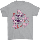 Worry Less Yoga More Mens T-Shirt 100% Cotton Sports Grey