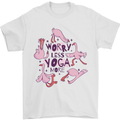 Worry Less Yoga More Mens T-Shirt 100% Cotton White