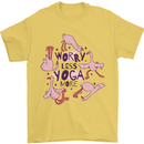 Worry Less Yoga More Mens T-Shirt 100% Cotton Yellow