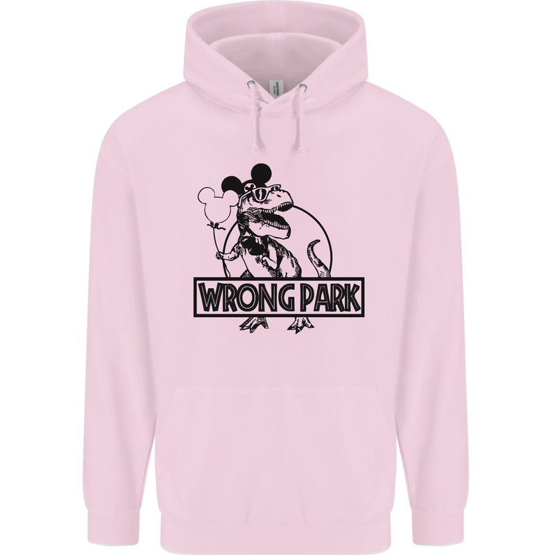 Wrong Park Funny T-Rex Dinosaur Jurrasic Childrens Kids Hoodie Light Pink