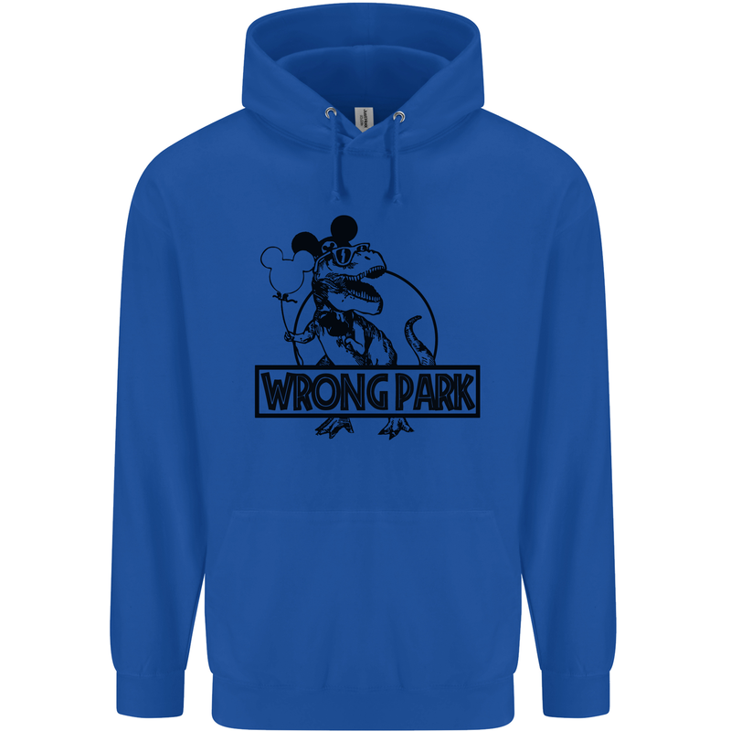 Wrong Park Funny T-Rex Dinosaur Jurrasic Childrens Kids Hoodie Royal Blue