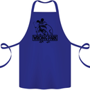 Wrong Park Funny T-Rex Dinosaur Jurrasic Cotton Apron 100% Organic Royal Blue