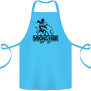 Wrong Park Funny T-Rex Dinosaur Jurrasic Cotton Apron 100% Organic Turquoise