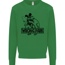 Wrong Park Funny T-Rex Dinosaur Jurrasic Kids Sweatshirt Jumper Irish Green