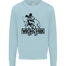 Wrong Park Funny T-Rex Dinosaur Jurrasic Kids Sweatshirt Jumper Light Blue