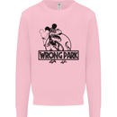 Wrong Park Funny T-Rex Dinosaur Jurrasic Kids Sweatshirt Jumper Light Pink