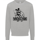 Wrong Park Funny T-Rex Dinosaur Jurrasic Kids Sweatshirt Jumper Sports Grey