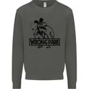 Wrong Park Funny T-Rex Dinosaur Jurrasic Kids Sweatshirt Jumper Storm Grey
