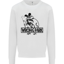 Wrong Park Funny T-Rex Dinosaur Jurrasic Kids Sweatshirt Jumper White