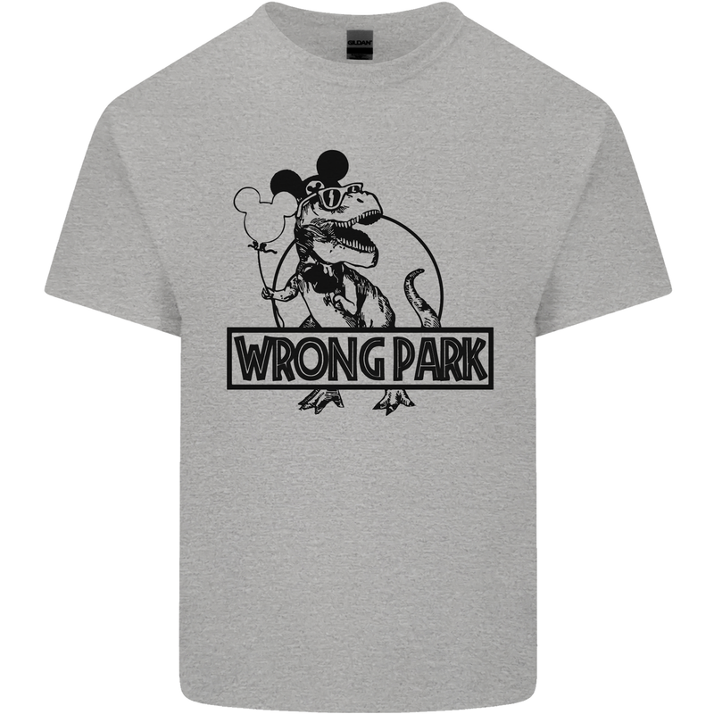Wrong Park Funny T-Rex Dinosaur Jurrasic Kids T-Shirt Childrens Sports Grey