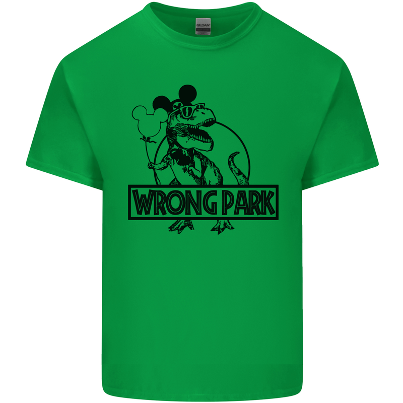 Wrong Park Funny T-Rex Dinosaur Jurrasic Mens Cotton T-Shirt Tee Top Irish Green