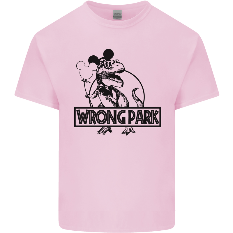 Wrong Park Funny T-Rex Dinosaur Jurrasic Mens Cotton T-Shirt Tee Top Light Pink