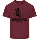 Wrong Park Funny T-Rex Dinosaur Jurrasic Mens Cotton T-Shirt Tee Top Maroon